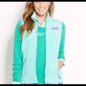 Vineyard Vines Seafoam Green Fleece Vest - Size S